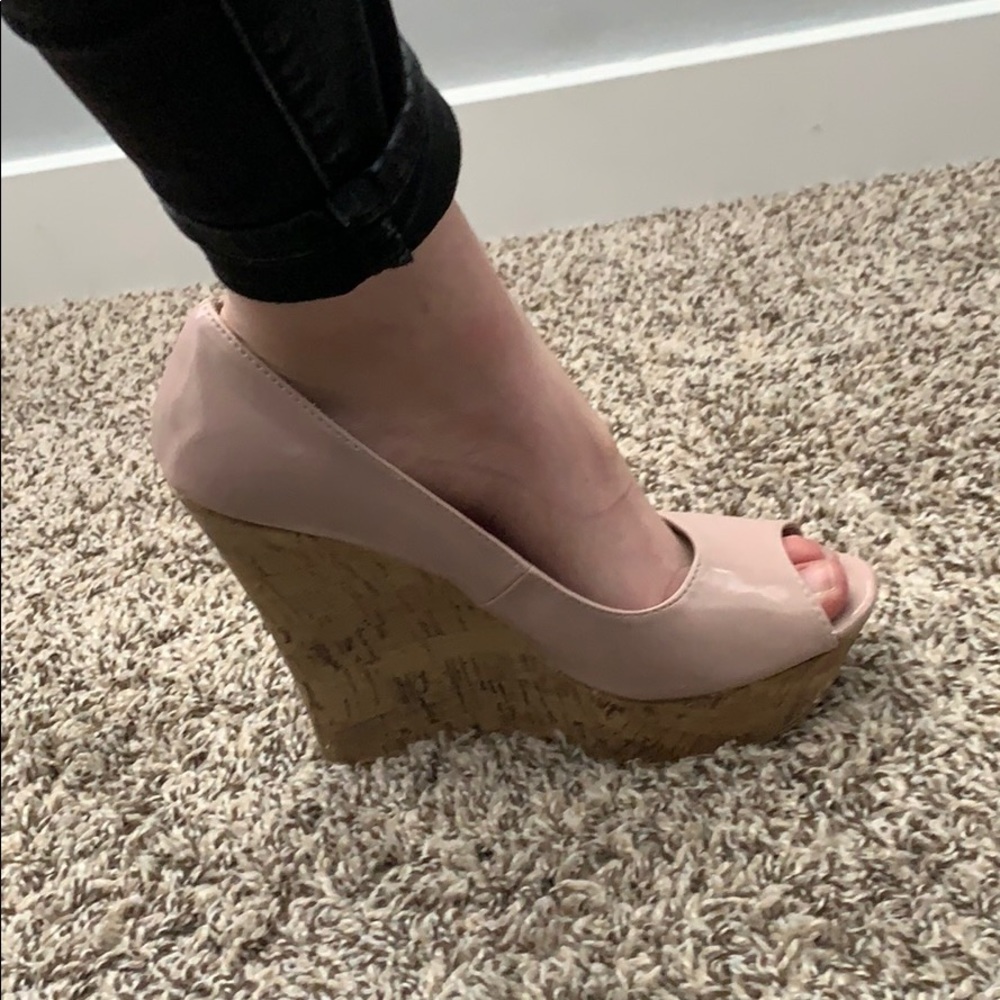 Nude cork Wedge Heels - Picture 8 of 8